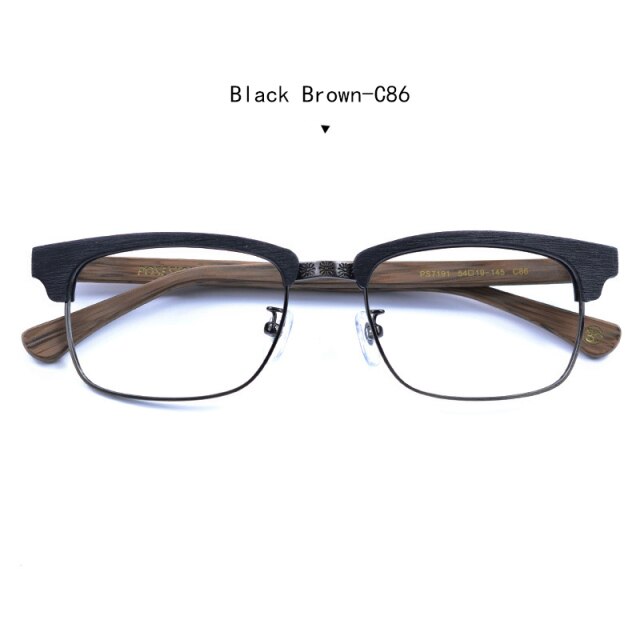 2019 New Designer Man Glasses Optical Frames Prescription Recipe Wood Metal Square Glasses Frame Clear lens Eyeware Eye Glass