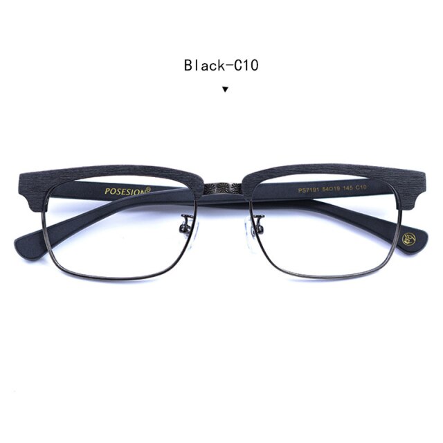 2019 New Designer Man Glasses Optical Frames Prescription Recipe Wood Metal Square Glasses Frame Clear lens Eyeware Eye Glass