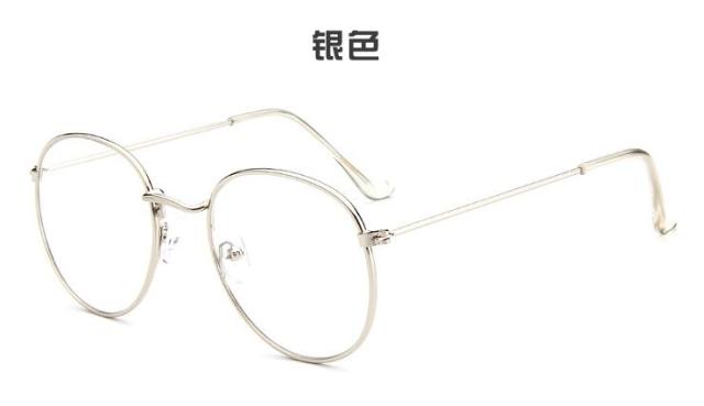 2018 New Designer Woman Glasses Optical Frames Metal Round Glasses Frame Clear lens Eyeware Black Silver Gold Eye Glass