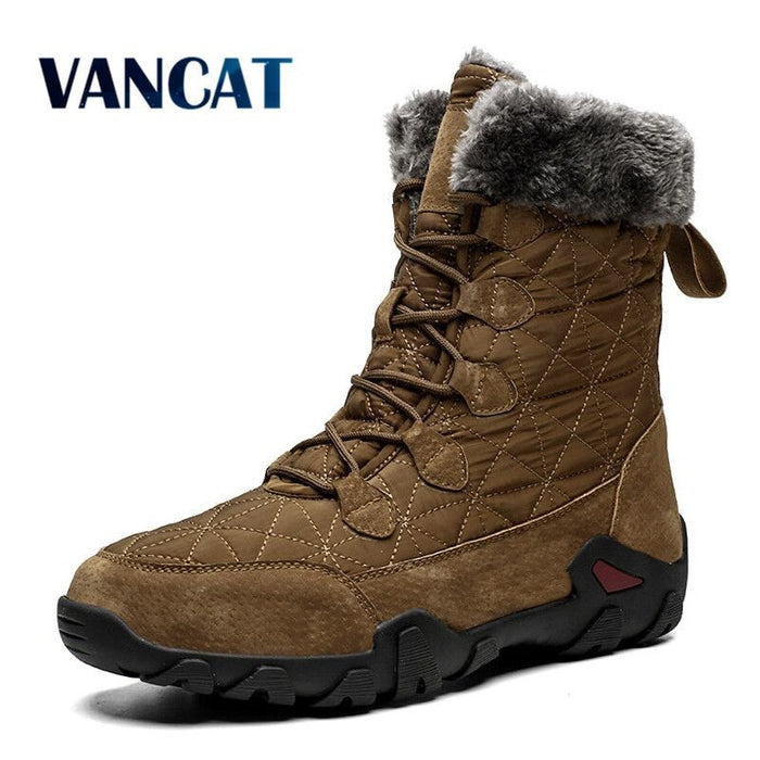 New Winter High Help Men Snow Boots Waterproof Man Boots Man Fur Thick Plush Warm Men's Boots Male Ankle Boots Big Size 38-48