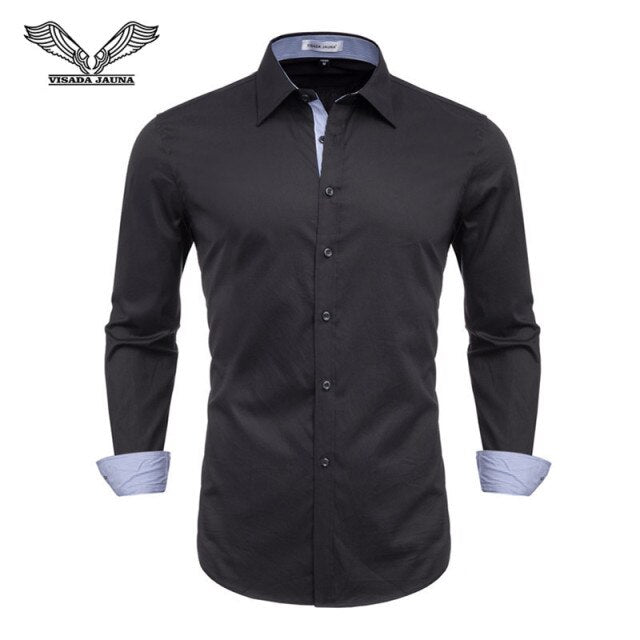 2019 New Fashion Casual Shirt Men Long Sleeve Slim Fit Men's Casual Button-Down Shirt Formal Dress Shirts Men Clothes Camisa