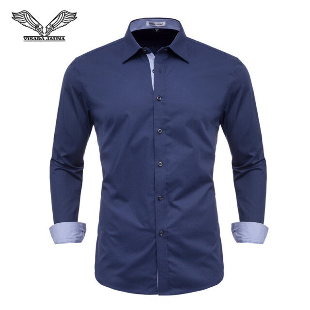 2019 New Fashion Casual Shirt Men Long Sleeve Slim Fit Men's Casual Button-Down Shirt Formal Dress Shirts Men Clothes Camisa