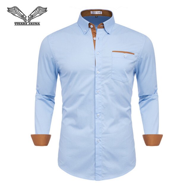 2019 New Fashion Casual Shirt Men Long Sleeve Slim Fit Men's Casual Button-Down Shirt Formal Dress Shirts Men Clothes Camisa