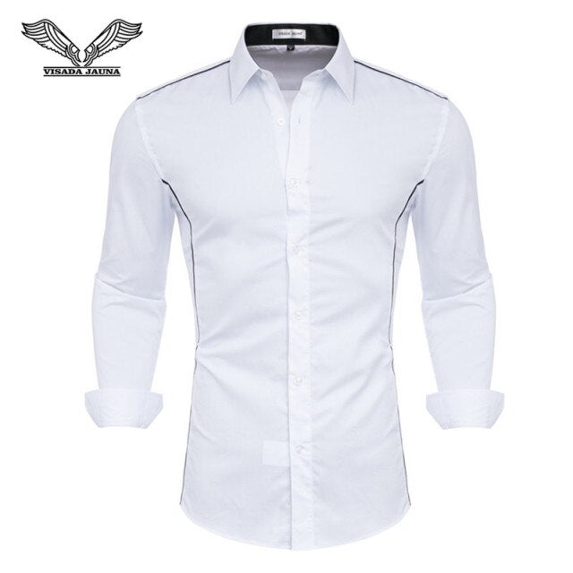 2019 New Fashion Casual Shirt Men Long Sleeve Slim Fit Men's Casual Button-Down Shirt Formal Dress Shirts Men Clothes Camisa