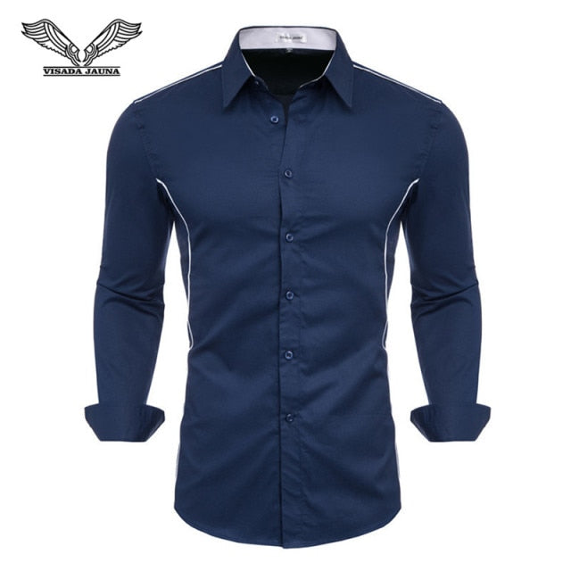 2019 New Fashion Casual Shirt Men Long Sleeve Slim Fit Men's Casual Button-Down Shirt Formal Dress Shirts Men Clothes Camisa