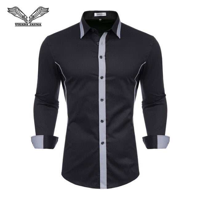 2019 New Fashion Casual Shirt Men Long Sleeve Slim Fit Men's Casual Button-Down Shirt Formal Dress Shirts Men Clothes Camisa