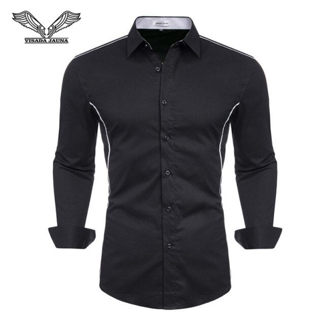 2019 New Fashion Casual Shirt Men Long Sleeve Slim Fit Men's Casual Button-Down Shirt Formal Dress Shirts Men Clothes Camisa