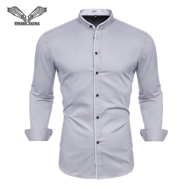 2019 New Fashion Casual Shirt Men Long Sleeve Slim Fit Men's Casual Button-Down Shirt Formal Dress Shirts Men Clothes Camisa