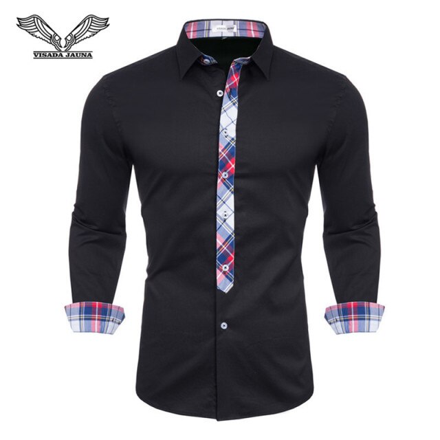 2019 New Fashion Casual Shirt Men Long Sleeve Slim Fit Men's Casual Button-Down Shirt Formal Dress Shirts Men Clothes Camisa