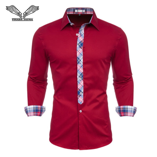 2019 New Fashion Casual Shirt Men Long Sleeve Slim Fit Men's Casual Button-Down Shirt Formal Dress Shirts Men Clothes Camisa