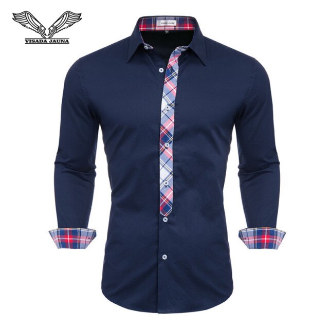 2019 New Fashion Casual Shirt Men Long Sleeve Slim Fit Men's Casual Button-Down Shirt Formal Dress Shirts Men Clothes Camisa