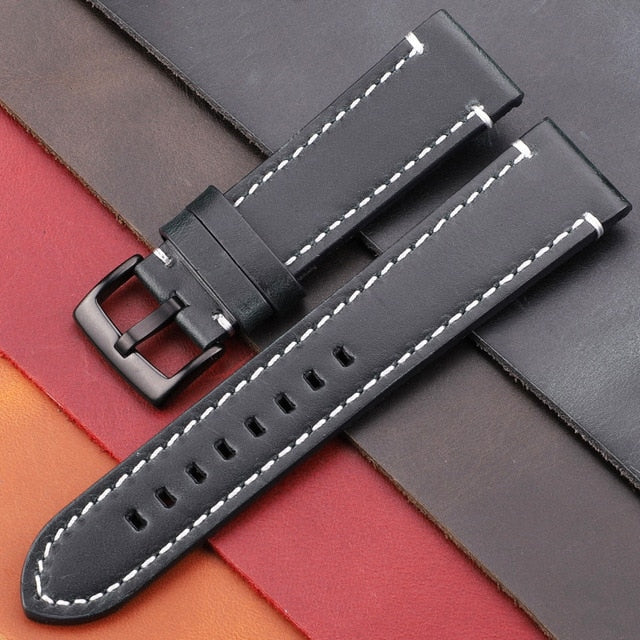 Vintage Genuine Leather Watchbands 7 Colors Belt 18mm 20mm 22mm 24mm Women Men Cowhide Watch Band Strap Watch Accessories