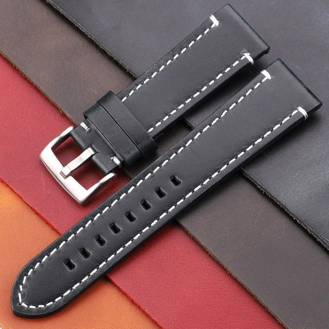 Vintage Genuine Leather Watchbands 7 Colors Belt 18mm 20mm 22mm 24mm Women Men Cowhide Watch Band Strap Watch Accessories