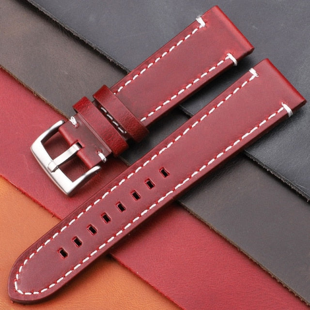 Vintage Genuine Leather Watchbands 7 Colors Belt 18mm 20mm 22mm 24mm Women Men Cowhide Watch Band Strap Watch Accessories