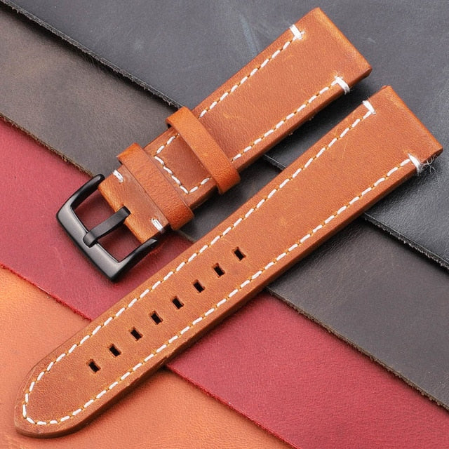 Vintage Genuine Leather Watchbands 7 Colors Belt 18mm 20mm 22mm 24mm Women Men Cowhide Watch Band Strap Watch Accessories