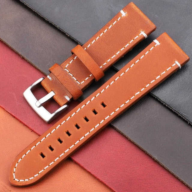 Vintage Genuine Leather Watchbands 7 Colors Belt 18mm 20mm 22mm 24mm Women Men Cowhide Watch Band Strap Watch Accessories