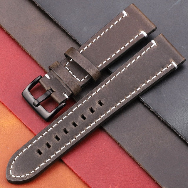 Vintage Genuine Leather Watchbands 7 Colors Belt 18mm 20mm 22mm 24mm Women Men Cowhide Watch Band Strap Watch Accessories