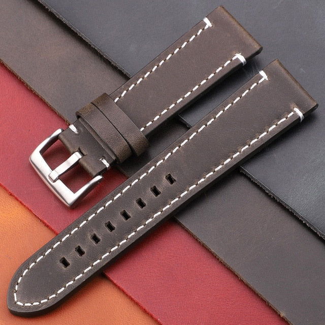 Vintage Genuine Leather Watchbands 7 Colors Belt 18mm 20mm 22mm 24mm Women Men Cowhide Watch Band Strap Watch Accessories