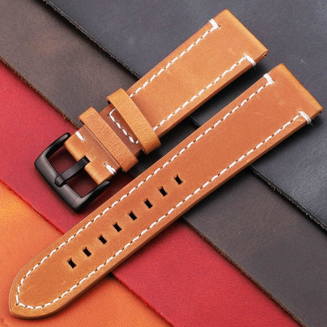 Vintage Genuine Leather Watchbands 7 Colors Belt 18mm 20mm 22mm 24mm Women Men Cowhide Watch Band Strap Watch Accessories