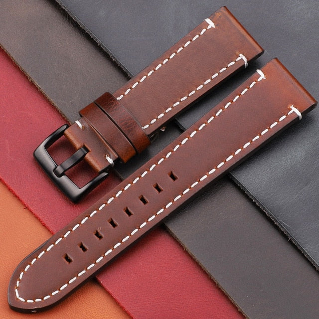 Vintage Genuine Leather Watchbands 7 Colors Belt 18mm 20mm 22mm 24mm Women Men Cowhide Watch Band Strap Watch Accessories