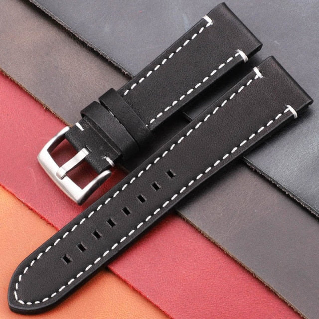 Vintage Genuine Leather Watchbands 7 Colors Belt 18mm 20mm 22mm 24mm Women Men Cowhide Watch Band Strap Watch Accessories