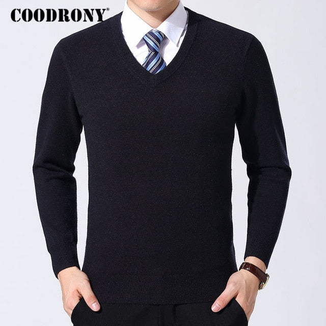 COODRONY Sweater Men Clothes 2020 Autumn Winter Cashmere Wool Pullover Sweaters Plus Size Business Casual V-Neck Pull Homme 8128