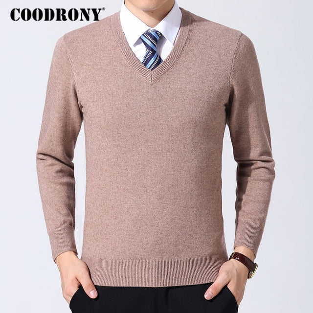 COODRONY Sweater Men Clothes 2020 Autumn Winter Cashmere Wool Pullover Sweaters Plus Size Business Casual V-Neck Pull Homme 8128