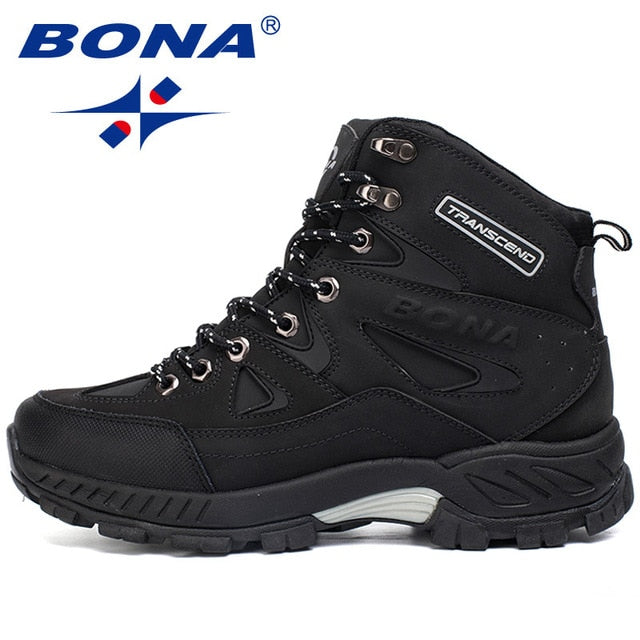 BONA New Arrival Men Hiking Shoes Anti-Slip Outdoor Sport Shoes Walking Trekking Climbing Sneakers Zapatillas Comfortable Boots