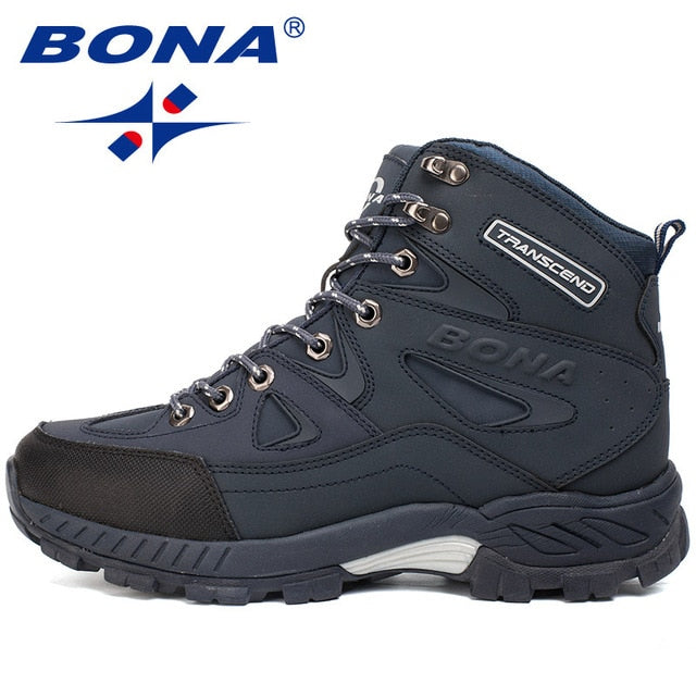 BONA New Arrival Men Hiking Shoes Anti-Slip Outdoor Sport Shoes Walking Trekking Climbing Sneakers Zapatillas Comfortable Boots