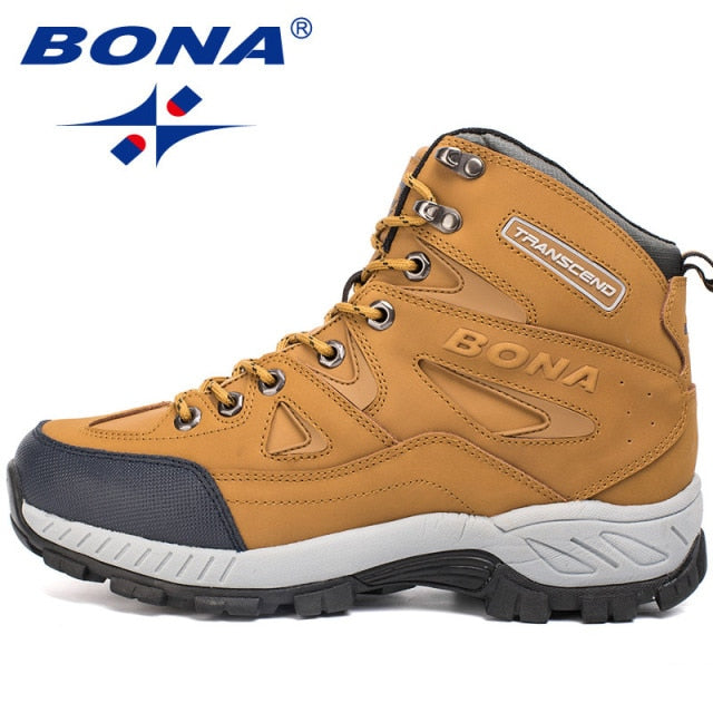 BONA New Arrival Men Hiking Shoes Anti-Slip Outdoor Sport Shoes Walking Trekking Climbing Sneakers Zapatillas Comfortable Boots