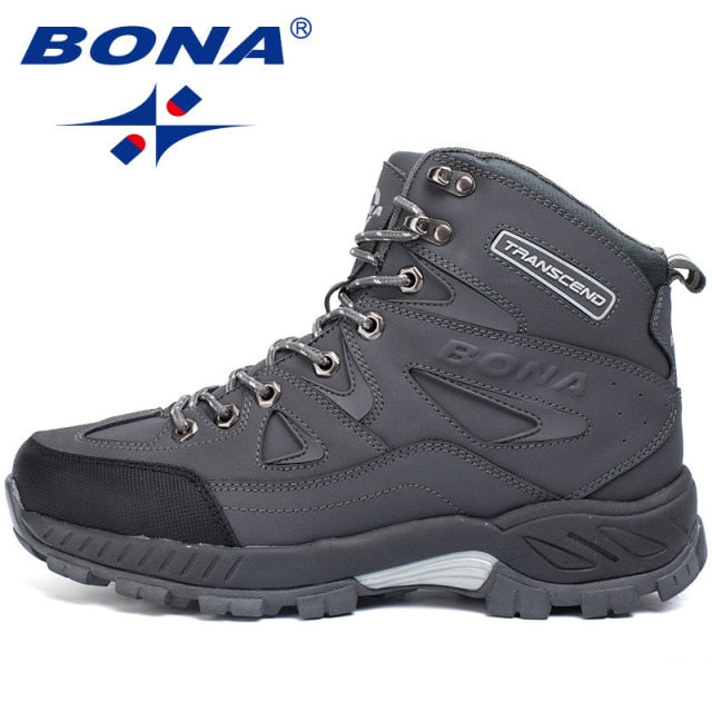 BONA New Arrival Men Hiking Shoes Anti-Slip Outdoor Sport Shoes Walking Trekking Climbing Sneakers Zapatillas Comfortable Boots