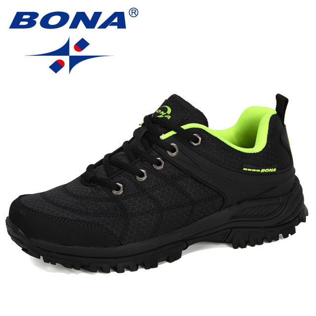 BONA 2020 New Designers Popular Hiking Shoes Man Nubuck Leather Mesh Outdoor Men Sneakers Climbing Shoes Men Sport Shoes Trendy