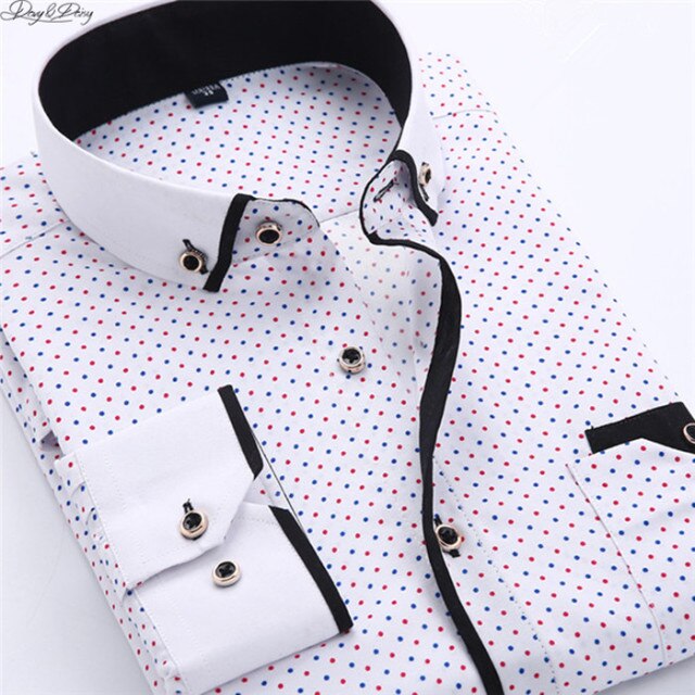 DAVYDAISY 2020 New Arrival Men Shirt Long Sleeve Print Shirts Fashion Causal Business Dress Slim Fit Man Brand Clothes DS340