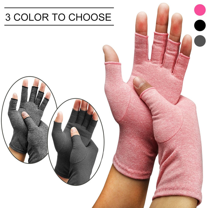 1Pair Health Care Joint Pain Lightweight Durable Therapy Compression Gloves Half-finger Hand Arthritis Unisex Wrist Support Soft