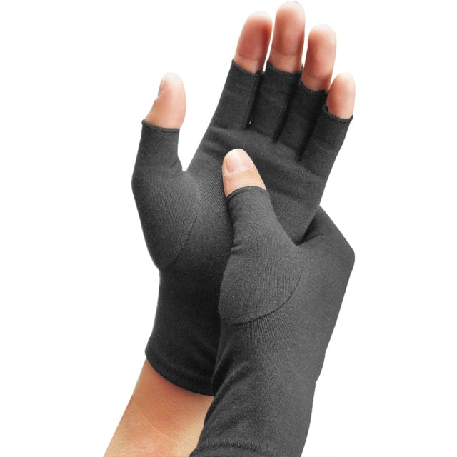 1Pair Health Care Joint Pain Lightweight Durable Therapy Compression Gloves Half-finger Hand Arthritis Unisex Wrist Support Soft