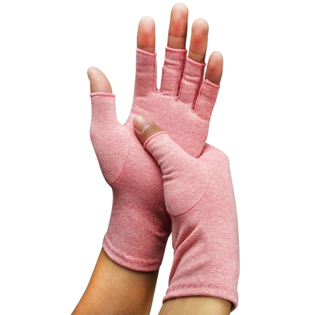 1Pair Health Care Joint Pain Lightweight Durable Therapy Compression Gloves Half-finger Hand Arthritis Unisex Wrist Support Soft