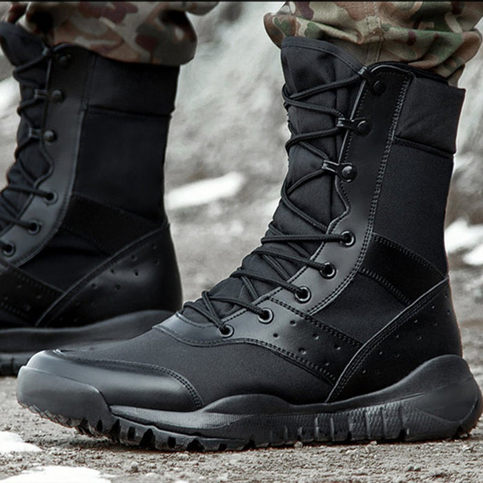 Summer Combat Boot Men Women Climbing Training Lightweight Waterproof Tactical Boots Outdoor Hiking Breathable Mesh Army Shoes