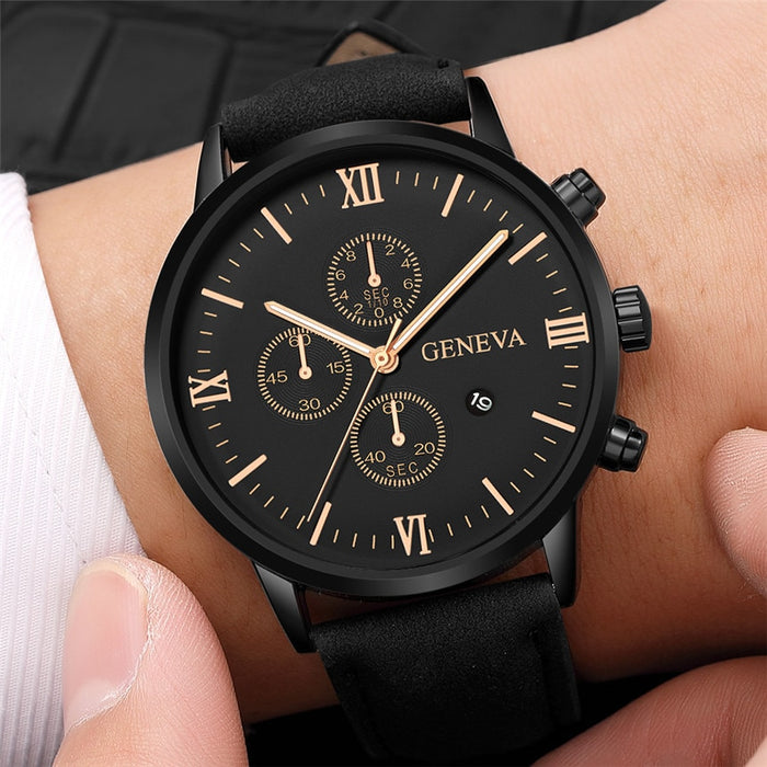 2020 Relogio Masculino Watches Men Fashion Sport Stainless Steel Case Leather Strap Watch Quartz Business Wristwatch Reloj Hombr