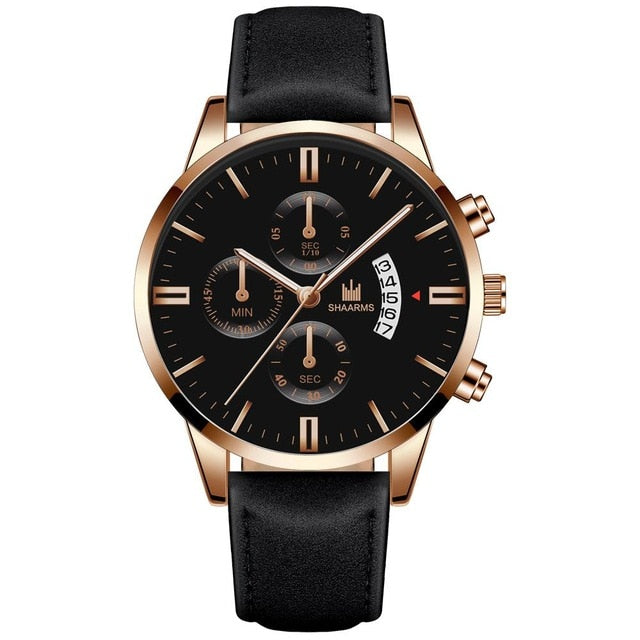 2020 Relogio Masculino Watches Men Fashion Sport Stainless Steel Case Leather Strap Watch Quartz Business Wristwatch Reloj Hombr