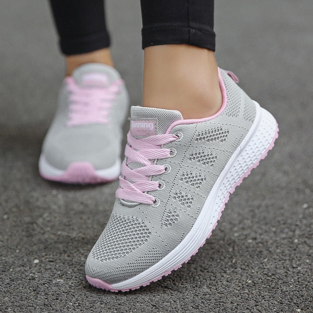 Women Casual Shoes Fashion Breathable Walking Mesh Flat Shoes Woman White Sneakers Women 2020 Tenis Feminino Female Shoes