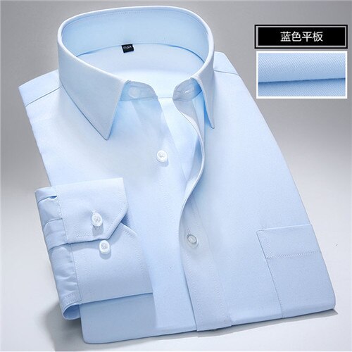 S~7xl Oversized shirt men regular fit  square collar long sleeve dress shirts for men Solid Twill Striped White Mens Clothes