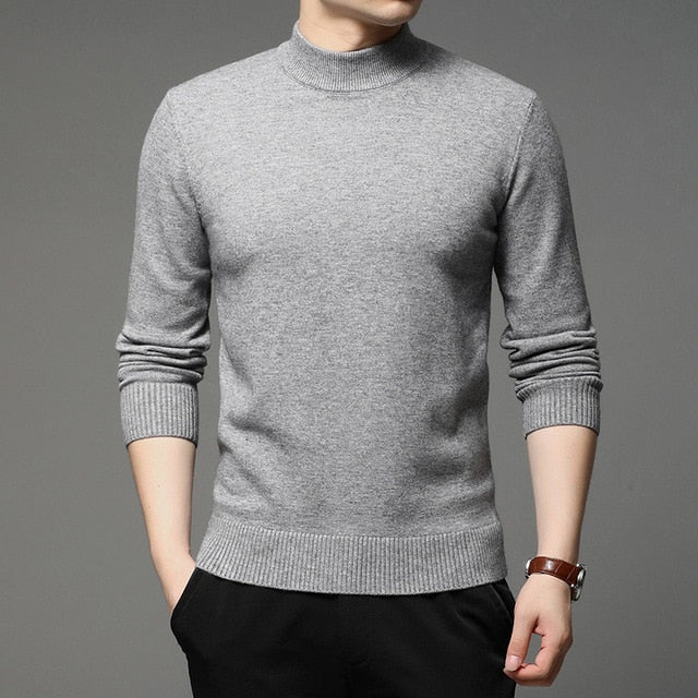 2020 Autumn and Winter New Men Turtleneck Pullover Sweater Fashion Solid Color Thick and Warm Bottoming Shirt Male Brand Clothes