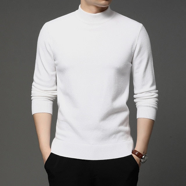 2020 Autumn and Winter New Men Turtleneck Pullover Sweater Fashion Solid Color Thick and Warm Bottoming Shirt Male Brand Clothes