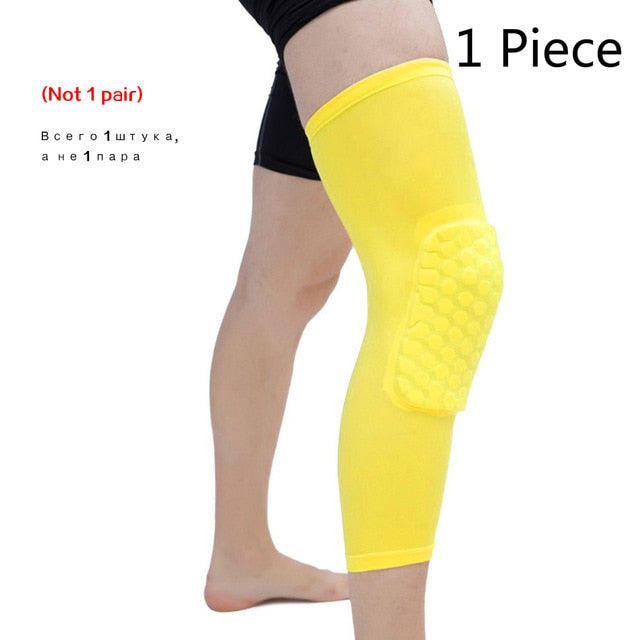 WorthWhile 1PC Basketball Knee Pads Protector Compression Sleeve Honeycomb Foam Brace Kneepad Fitness Gear Volleyball Support