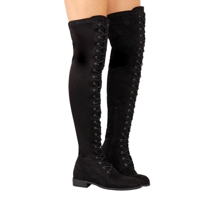 New Thigh High Boots Women Boots Winter Shoes Over The Knee Boots Suede Women Shoes Female Winter Women Winter Boots Plus Size