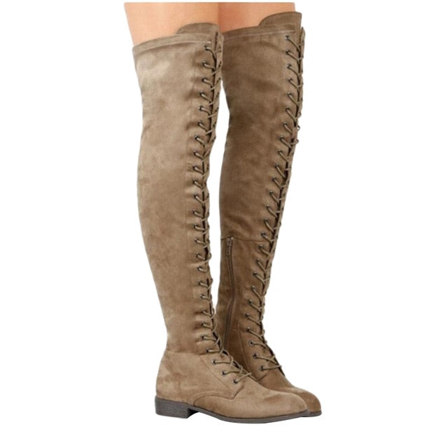 New Thigh High Boots Women Boots Winter Shoes Over The Knee Boots Suede Women Shoes Female Winter Women Winter Boots Plus Size