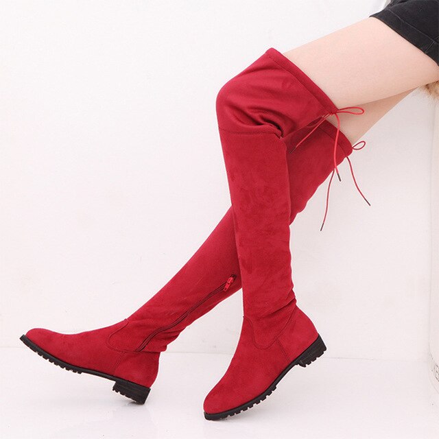 New Thigh High Boots Women Boots Winter Shoes Over The Knee Boots Suede Women Shoes Female Winter Women Winter Boots Plus Size