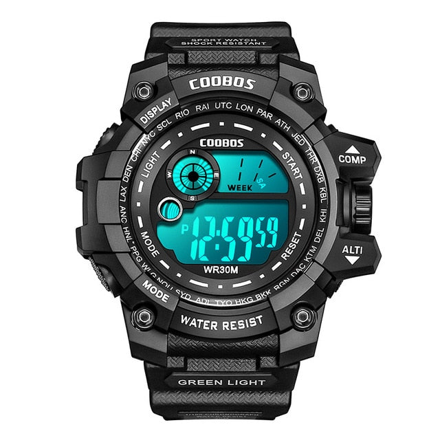 Cool Luminous Men Sport Watch High-end Silicone Strap Military Wrist Watch Led Calendar Waterproof Digital Watch reloj de hombre