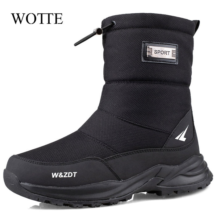 Men Boots 2020 Winter Shoes Men Snow Boots Waterproof Non-slip Thick Fur Winter Boot For -40 Degrees zip Platform Boots Ssize 40