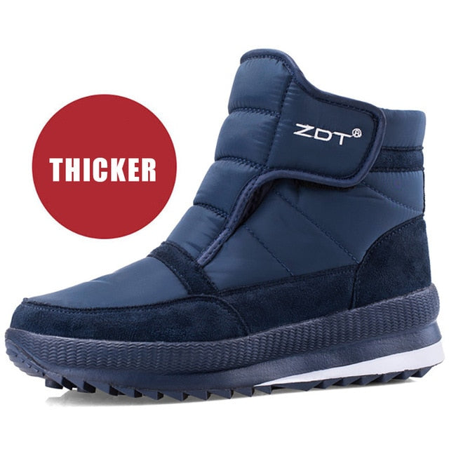 2020 Men Boots High Quality Winter Shoes Men Unisex Ankle Boots Waterproof Non-slip Thick Warm Fur Men Snow Boots Size 36-47